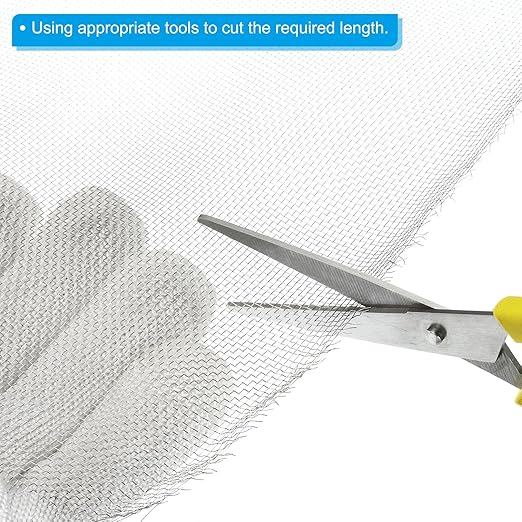 PATIKIL 40" L x 16" W Woven Wire Mesh, 20 Mesh 304 Stainless Steel Air Vent Filter Screen with Gloves for Window Security Vent Cover Filtration Animals Fence
