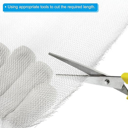 PATIKIL 40" L x 16" W Woven Wire Mesh, 20 Mesh 304 Stainless Steel Air Vent Filter Screen with Gloves for Window Security Vent Cover Filtration Animals Fence