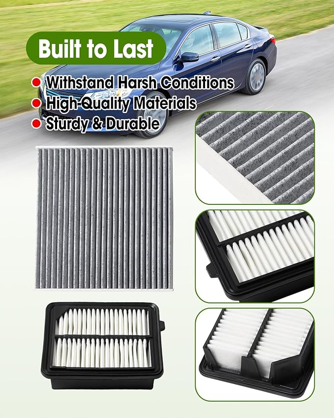 Cabin Air Filter Replace CF10134 & Engine Air Filter Replace CA11399 Compatible with Honda Accord L4 2.0L Hybrid 2014-2015 2017-2022