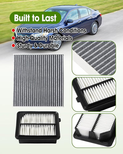 Cabin Air Filter Replace CF10134 & Engine Air Filter Replace CA11399 Compatible with Honda Accord L4 2.0L Hybrid 2014-2015 2017-2022
