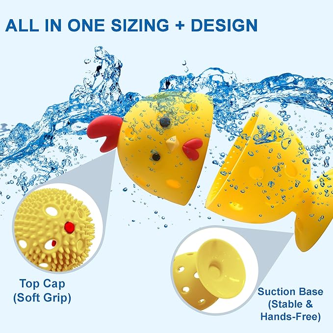 Egg Washer for Fresh Eggs, Egg Scrubber for Fresh Eggs, 2 Reusable Silicone Chicken Shaped Scrubs, Chicken Egg Cleaner, Eggshell Cleaner for Poultry Farm, Housewife Tools Vegetable Processing (Yellow)