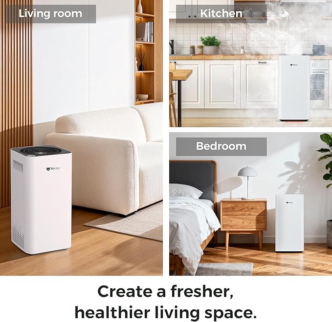 Airdog X3 Home Air Purifier with Washable Filter -TPA Technology - Up to 20X More Effective than HEPA, Smart Control, AQI Air Cleaner for Smoke, Allergies, Pet Dander, Odor Removal to 0.0146μm