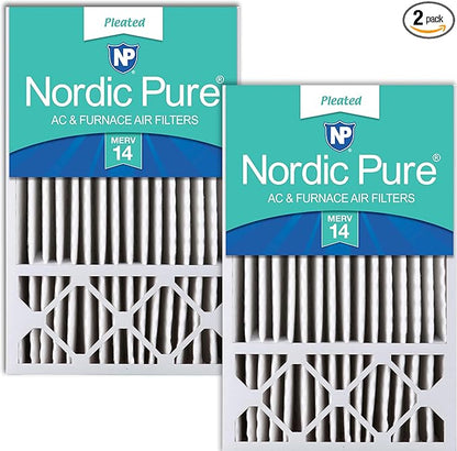 Nordic Pure 16x25x5 (Actual Size: 15 3/4 x 24 3/4 x 4 3/8) Honeywell/Lennox Replacement MERV 14 Air Filters 2 Pack