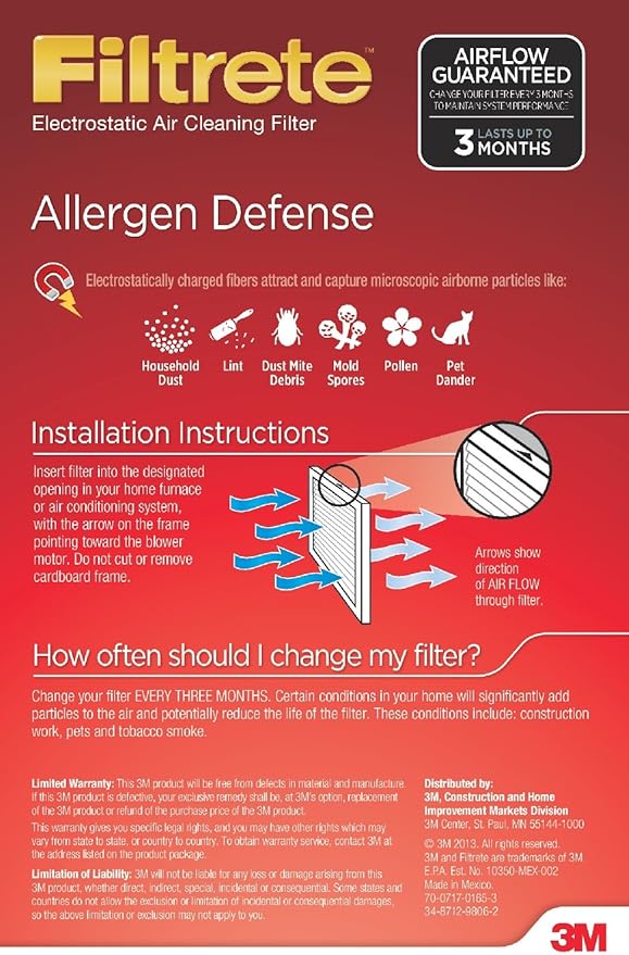 Filtrete AD21-6PK-2E 9821DC-6 1000 Micro Allergen Filter, 18 x 24 x 1 (Pack of 6), 6 Count