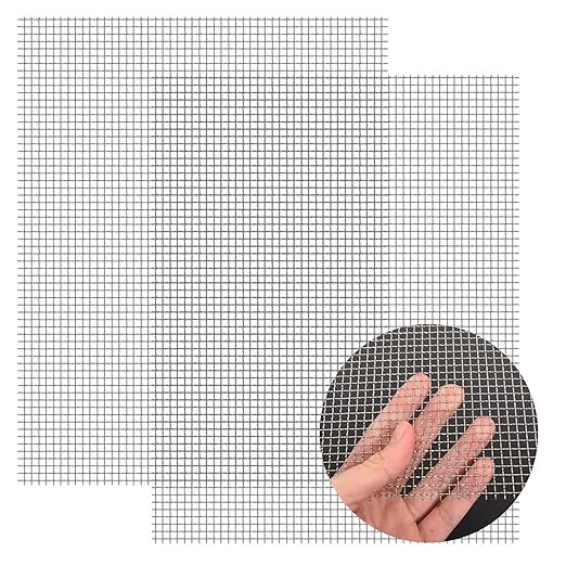 2 Pack 14"x11" Wire Mesh, 5 Mesh Crimped Stainless Steel Mesh, Never Rust Sturdy Metal Mesh Screen for DIY Projects, Vent, Cage, Garden, Window Screen, Filter Mesh