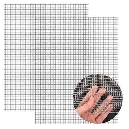 2 Pack 14"x11" Wire Mesh, 5 Mesh Crimped Stainless Steel Mesh, Never Rust Sturdy Metal Mesh Screen for DIY Projects, Vent, Cage, Garden, Window Screen, Filter Mesh
