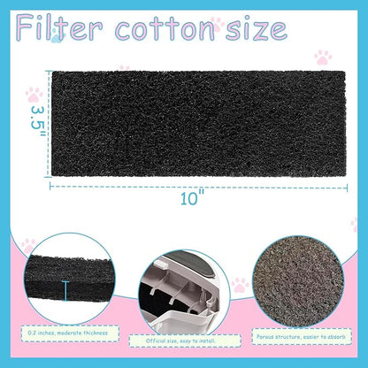10 Pack Carbon Filters Compatible with Litter Robot 3,Cat Litter Box Replacement Filter,Keep Your Home Clean and Fresh,3.5" x 10" x 0.2"