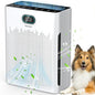 Air Purifiers for Home, PM 2.5 Air Quality Monitor Cover Up to 2200 Ft² with Pet mode, Timer, HEPA Air Purifier with Washable Pre-filter, Fragrance Sponge for Smoke, Odor, Dander, Pollen (Black)