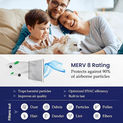 | Merv 8 | Washable & Reusable AC/Furnace Filter | Lifetime HVAC & Furnace Air Filter | Washable | Superior particle-holding Ability | Premium Quality Aluminum | 10x20x1