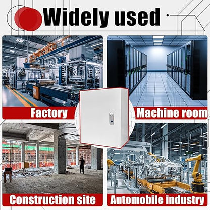 Electrical Box 20 x 16 x 8 Inch Indoor Outdoor Electrical Enclosure Box Steel Junction Box Wall Mounted Universal Electrical Project Box with Safety Locks and Mounting Plates