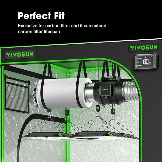 VIVOSUN 8 Inch Prefilter for 8" Carbon Filter, White, 17.72" Long