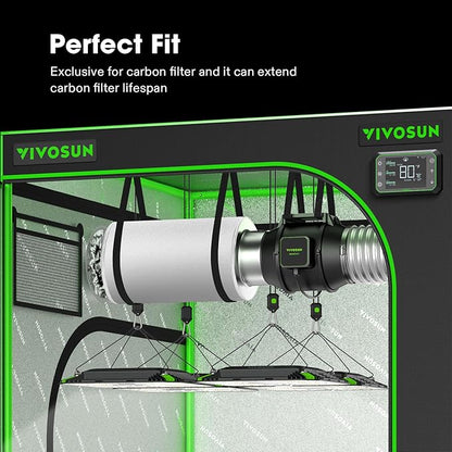 VIVOSUN 8 Inch Prefilter for 8" Carbon Filter, White, 17.72" Long