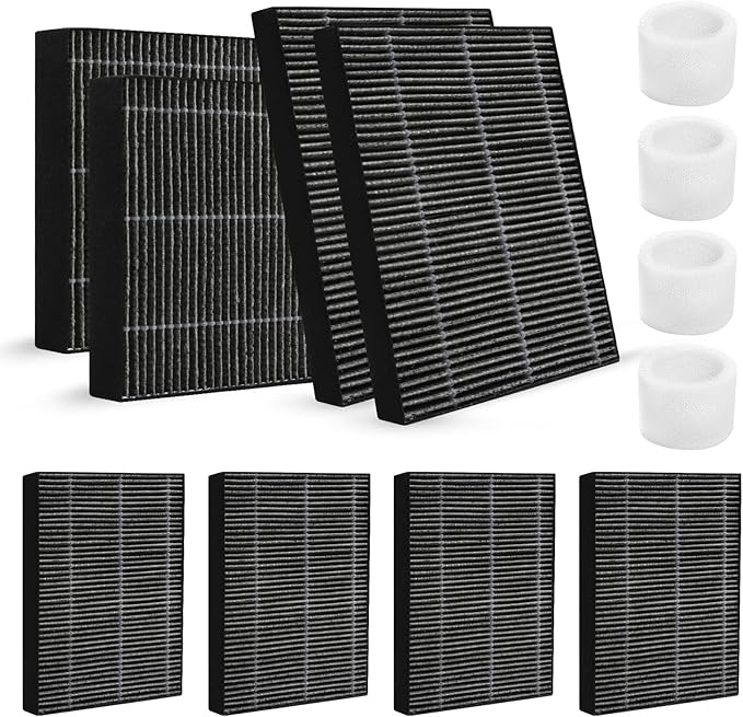 8-Pack Humidifier Premium Replacement Filters for LEVOIT Superior 6000S Smart Evaporative Humidifier + 4-Pack Top Fill Humidifier Filters Replacement, Gray
