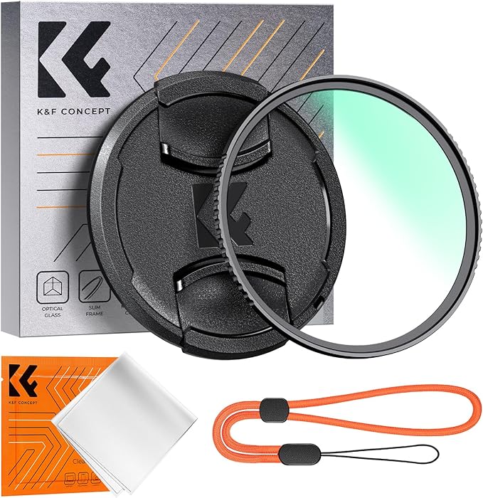 K&F CONCEPT 77mm MC UV Lens Protection Filter with Lens Cap Cleaning Cloth Optical Glass Ultra Slim 18 Multi-Layer Coatings Camera Lens UV Filter (K-Series)