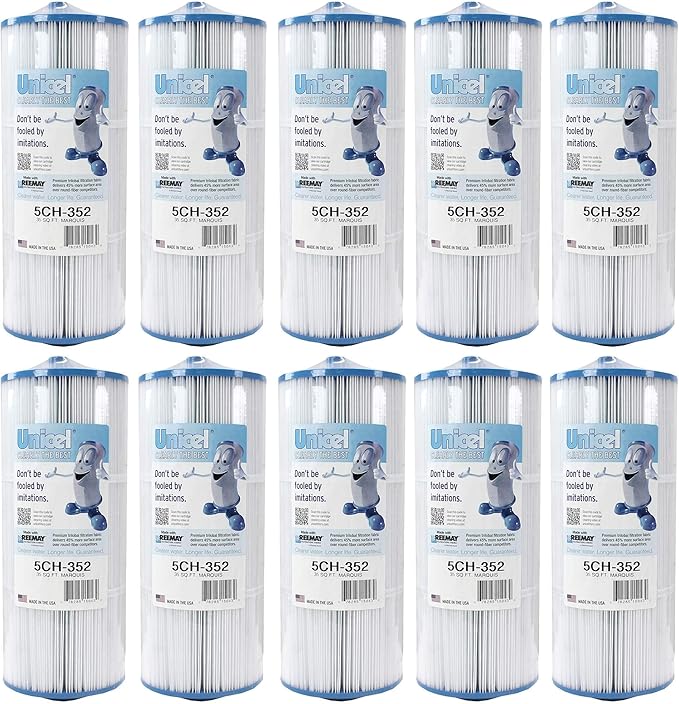 Unicel 5CH-352 35 Square Foot Media Replacement Hot Tub Spa Filter Cartridge with 151 Pleats (10 Pack)