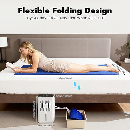 Bepritm Bed Cooling System, 6W Mattress Water Cooling Bed Pad with LCD Panel, Single Size Water Bed Cooler 50dB Low Noise for Bedroom, Student Dorm, Home (63 x 27.5in)