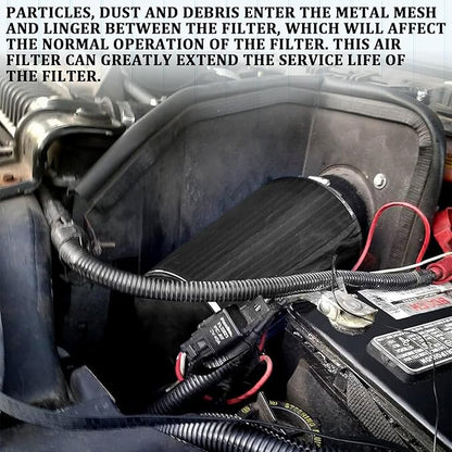 Cold Air Intake Filter Cover, Thickened Dust-proof Water-proof Motorcycle Universal Air Intake Cover Filter Sock Compatible with Harley Davidson Touring, for High Flow Cone Air Filter (L)