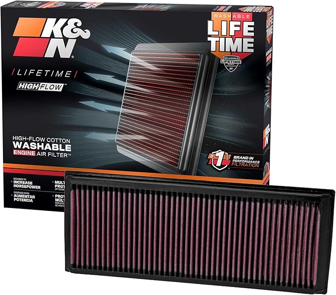 K&N High-Flow Original Lifetime Engine Air Filter: Increase Power: Premium, Washable: Compatible with Audi/Volkswagen: (See Product Description for Select Models) 33-2865