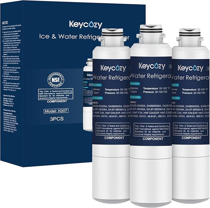 Refrigerator Water Filter Replacement for Samsung Water Filter DA29-00020B, HAF-CIN, RS25J500DSR, RF28HMEDBSR, HAF-CIN/EXP, RF4287HARS, RF28HFEDBSR, K007 3 Pack