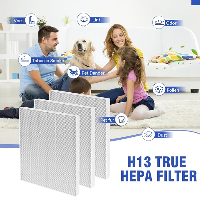 3 Pack D480 Replacement Filter Compatible with Winix D480 Air Cleaner Purifier, True HEPA D4 Filter, Part Number 1712-0100-00, F ilter D4