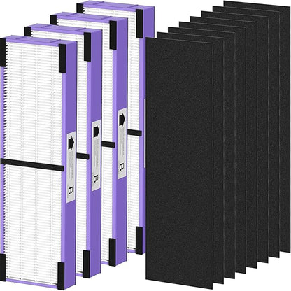 4 Pack FLT4850PT HEPA Filter B Pet Replacement Compatible with G-Guardian AC4825 AC4825E AC4825W AC4300 AC4800 AC4850 AC4900 Air Purifier, 4 True HEPA Filters & 8 Carbon Pre-Filters, Purple