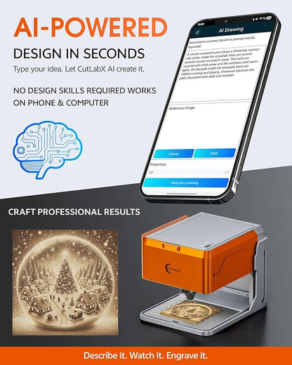 5W Desktop Laser Engraver with Camera, WiFi & AI, A1 Pro AA Beginner Smart Laser Engraver Machine for Home DIY, Beginners, Personal Gifts Engraves Wood/Leather/Paper/Glass/Food, Class 1