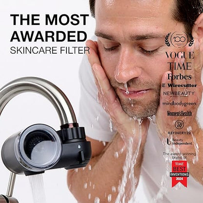 Filterbaby Skincare Filter 2.0, Bathroom Sink Filter Faucet for Men and Women’s Skin Care, 99.9% Chlorine Removal – 0.000001 mm Carbon Fiber, Clinically Tested, Skin Hydration in 2 Weeks (Black)