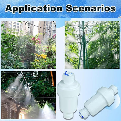 Outdoor Misting System Water Filter 2 Pieces Calcium Inhibitor Filter for 1/4 Garden Hose Hard Water Filter Misting System Protector 100 Mesh
