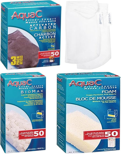 AquaClear 50 HOB Maintenance & Replacement Filter Media Kit, Including Gokul Brands Mesh Bags(AquaClear Activated Carbon, BioMax Media, Filter Foam Insert)