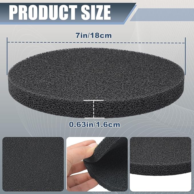Fx4 Carbon Filter Pads Compatible with Fluval FX4 FX5 / FX6 Canister Filter,Replacement Carbon Impregnated Foam Pads Aquarium Filter Media Pack of 6