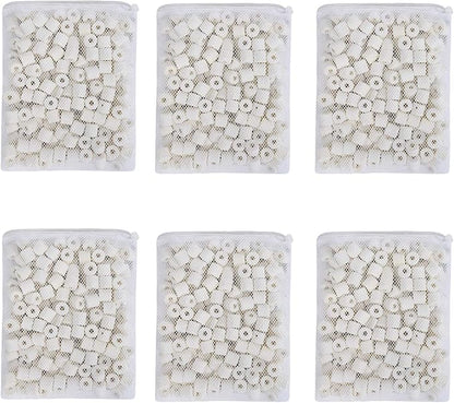 ALEGI Aquarium Premier Bulk Bio Ceramic Rings Filter Media for Fresh Water, Sea Water Fish Tank Canister Filter,Koi Fish Pond Reef Filter (6 lbs)