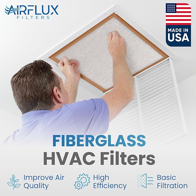 Fiberglass Air Filter -18x18x1Air Filter 12 Pack - Non Pleated 18"x18"x1", AC Filters for Home, Fiberglass, HVAC filters, Heater, Furnace Catcher for Dust - 1 YEAR SUPPLY