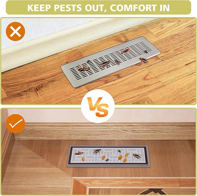 4 Pack 40cm x 30cm Magnetic Floor Vent Cover - Customizable Size PVC Mesh Register for Wall Ceiling Floor Catch Debris Hair Insect (White)