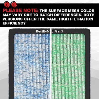 BestEvMod Air Filter Gen2 Compatible with Rivian R1T & R1S 2025 2026 Accessories Replacement Air Filter HEPA H14 Activated Fit Gen 2 ONLY