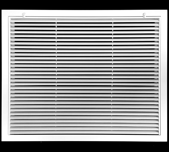 HVAC Premium 24'' X 18'' Aluminum Return Filter Grille for 1'' Filter - Easy Airflow - Linear Bar Grilles [Outer Dimensions: 26.5w X 20.5h]