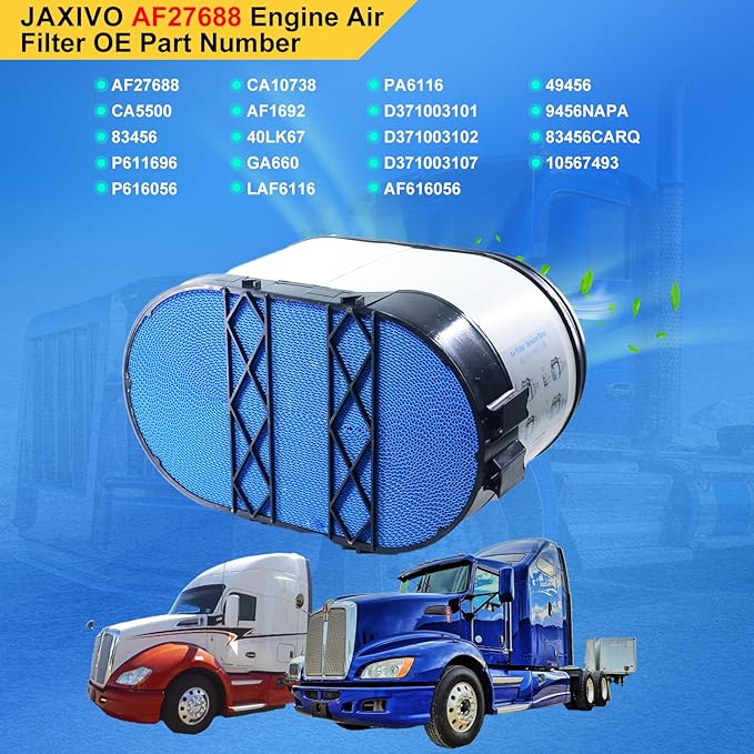 AF27688 Engine Air Filter Compatible with Kenworth T440 T460 T470 T660 T680 T800 W900 W900B W900L,Replaces P616056,P611696 CA5500