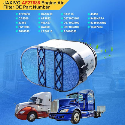 AF27688 Engine Air Filter Compatible with Kenworth T440 T460 T470 T660 T680 T800 W900 W900B W900L,Replaces P616056,P611696 CA5500