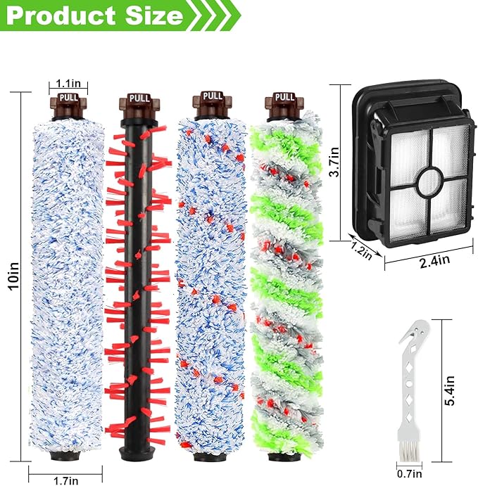 Replacement Parts for Bissell CrossWave Vacuum 1785A 2306A 1785R 1785 2306 2551 Brush Roll 1868 and Replacement Filters 1866, Compare to Part 1608683, 160-8683, 1608684 LUXRILIX