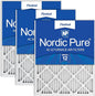 Nordic Pure 14x30x1 (Actual Size: 13 15/16 x 29 15/16 x 3/4) Pleated MERV 12 Air Filters 3 Pack
