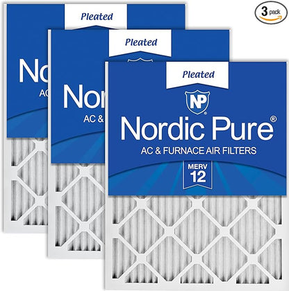 Nordic Pure 16x24x1 (Actual Size: 15 1/2 x 23 1/2 x 3/4) Pleated MERV 12 Air Filters 3 Pack