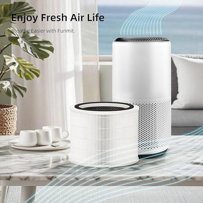 Funmit Core 200S Replacement Filter for Core 200S Smart WiFi Air Purifier, 3-in-1 H13 True HEPA Filter Replacement and High-Efficiency Activated Carbon, Part # Core 200S-RF, 4 Pack