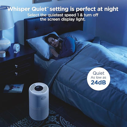 Clorox Turbo Air Purifiers for Home, True HEPA Filter, Quickly Cleans Medium Rooms Up to 1,000 Sq Ft, Reduces 99.9% of Mold, Viruses, Wildfire Smoke, Allergens, Pet Allergies, Dust, Whisper Quiet