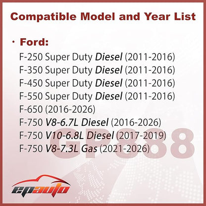 EPAuto GP888 (CA10888) Diesel Engine Air Filter Compatible with Ford F-250 Super Duty, F-350 Super Duty (2011-2016)
