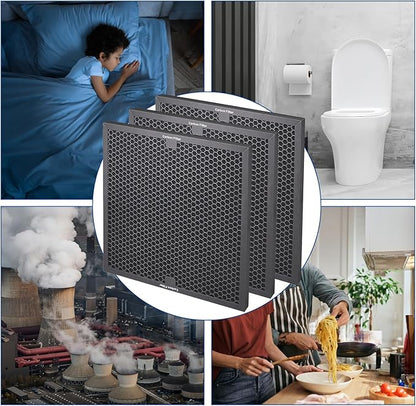 Air Scrubber Active Carbon Filters Compatible with Mounto, BlueDri, VEVOR and Dri-Eaz Air Purifier, Compatible with Part HEPA500 & BD-AS-550 & F301H, 16'' x 16'' x 1'' inches（3 Pack）