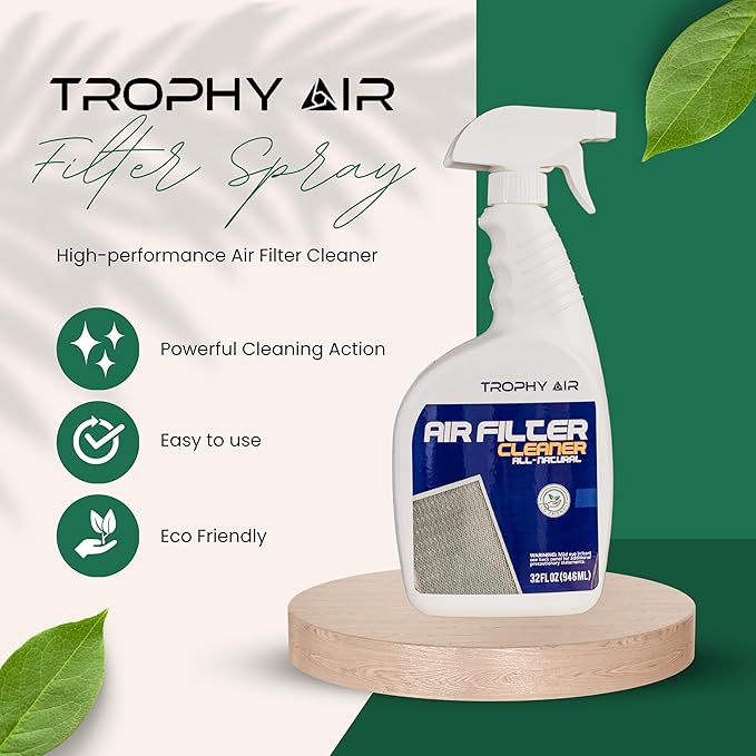 HVAC Filter Cleaner 32 Oz Spray Bottle Filter Cleaner and Refresher; Restores Home Air Filter Performance