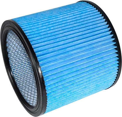 HQRP High Efficiency H13 HEPA Cartridge Filter 2-pack Replacement for Shop-vac 90340 90350 90304 90344 9034033, Fits most 4-16 Gallon Shop-Vac Wet/Dry Vacuums, Washable and Reusable, Blue