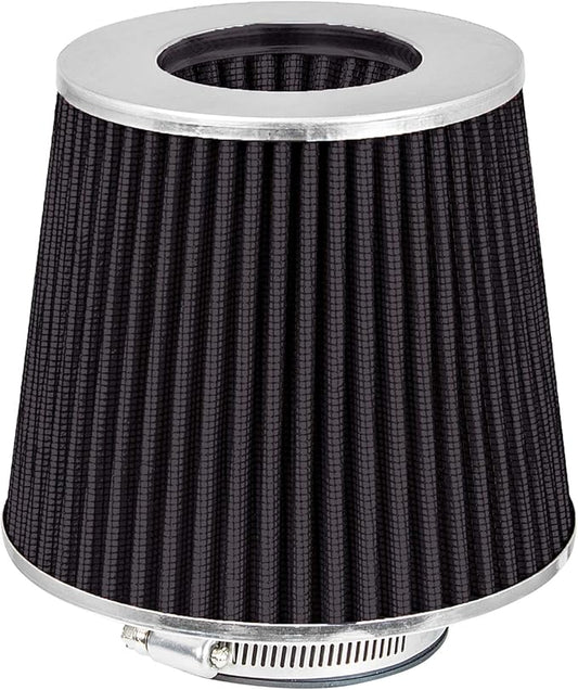 Mortar Aftermarket Auto Air Filter Replacement - Car Enthusiast Class Universal Cold Air Intake Gulps in More Air for More Engine Power & Passionate Induction Sound, 2.5 In, Black