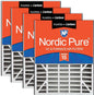 Nordic Pure 20x25x5 (Actual Size: 19 3/4 x 24 1/4 x 4 7/8) Air Bear Air Filter Replacement MERV 15 Plus Carbon 4 Pack