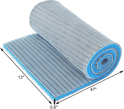 AQUANEAT Aquarium Filter Sponge 8-Layer Filter Media Pad, Cut-to-Size Foam Floss for Fish Tank Sump Pond (47" x 12" x 0.6")