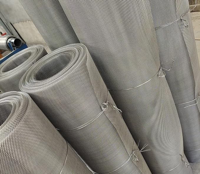 Stainless Steel Woven Wire Mesh Stainless Steel Wire Metal Mesh Sheets, 8 Mesh Steel Woven Mesh Rodent Proof Garden Insect Screen Heat-Resistant Metal Filter Screen Sheet (Silver 1